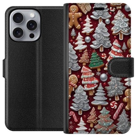 Yhteensopiva Lompakkokotelo Apple Apple iPhone 16 Pro Max Joulutonttukakkujen malli pipareita kuusia karkkitikkuja pipareita jouluaiheet lomataiteilu