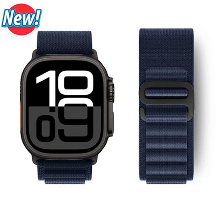 Alpine Loop Armband för Apple Watch Ultra 2 49mm 45mm 44mm Midnattsblå-Svart[JSR]