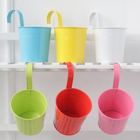 Fargerik Jern Blomsterpotte Henge Blomsterpotte Balkong Hage