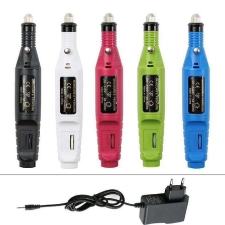 Elektrisk nagelfil, elektrisk nagelfil, 6 bits ingår Vit