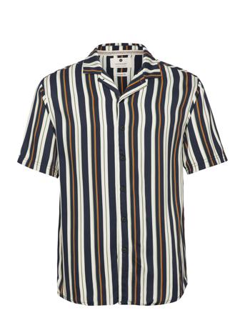Akleo S/S Viscose Aop Kortermet Skjorte Creme Anerkjendt*Betinget Tilbud