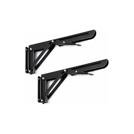 Metal tripod hvid?? Sammenklappelig vægbeslag 2 stk. Maksimal vægt ca. 60 kg (ekskl. hylder og skruer)