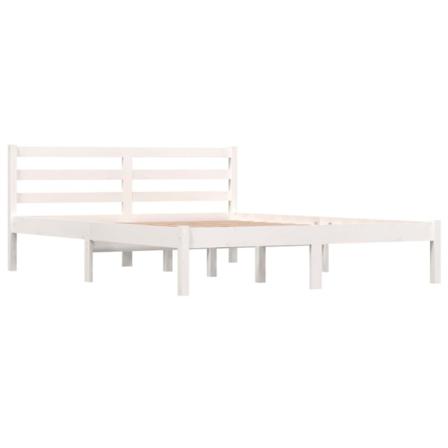 Vidaxl Sängram Massiv Furu 140x190 Cm Vit Vit
