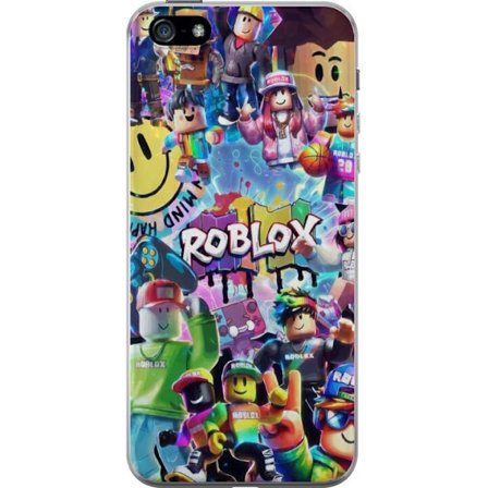 Yhteensopiva Puhelinkuori Apple Apple iPhone 5 Suuri värikäs Roblox-maailma monilla hahmoilla, energinen pelikuvaus täydellinen lastenhuoneisiin ja