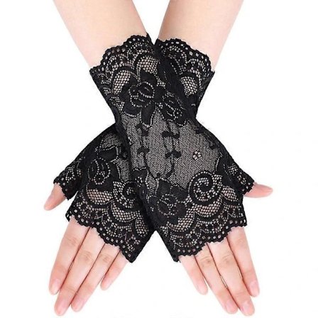 Fingerlösa spetshandskar, tehandskar, solskydd, bröllopshandskar med blommor