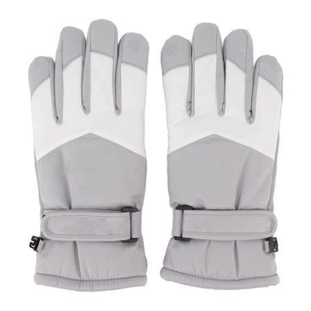 Et par kørehandsker med touch screen, vandtætte, skridsikre, fleece-foret, tykke kørehandsker med fuld finger til udendørs vinter, lysegrå