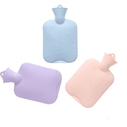 Bærbar søt tykkere varmtvannspose bærbar plysj kuldesikker fleecepose PVC varmeflaske