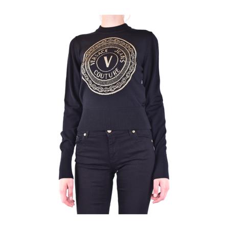 Versace Jeans Couture, Knitwear Zwart, Dames, Maat:M