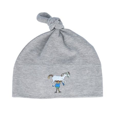 Pippi Långstrump - Grå traditionalbeanie Beanie - Kids Pippi Lilla Gubben One Knot Grey Beanie @ Hatstore