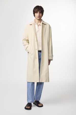 NN07 Gibson 8446 Trenchcoat male Khaki Organic Cotton
