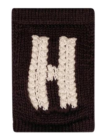 Knitted Letter H, Nature Smallstuff Brown