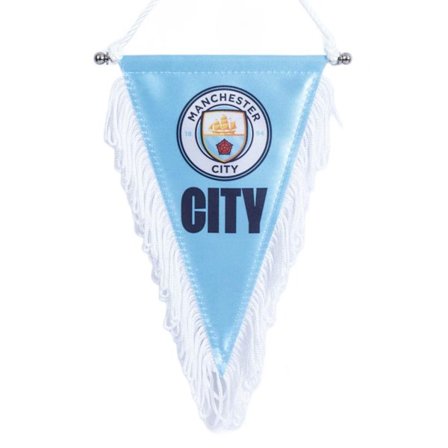 Manchester City FC Triangel Vimpel One Size Sky Blue/White