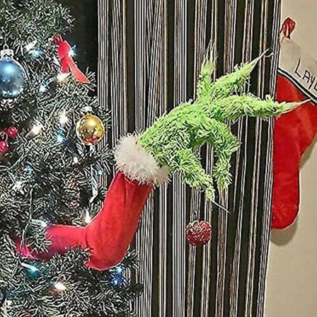 Grinch Arm Til Juletræet, Pelsgrøn Grinch Arm Og Ben Ornament Holder Til Juletræet, Charmerende Julegrin