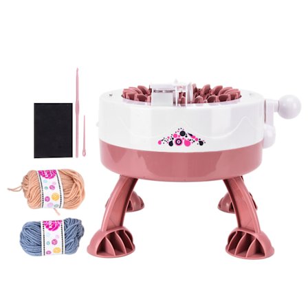 DIY 22 neulanen pyöröpuikko kone käsikäyttöinen virkkauskone työkalu huiveille käsineille hatuille korallinpunainen