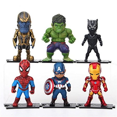 Marvel Avengers Infinity War Actionfigur-leksaksset med stativ (6 delar)