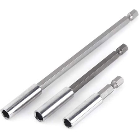3 stk. 1/4" magnetisk bitholder skruetrækker forlænger sekskant skaft 60m