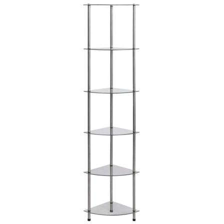 Vidaxl Hylla 6 Hyllplan Transparent 30x30x160 Cm Härdat Glas Transparent