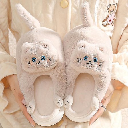 Søde Katte Dame Hjemmesko Vinter Indendørs Gulv Hjemmesko Sko Pelsede Hjemmesko Til Kvinder Vinter Varme Bomuld Hjemmesko Katteelskere