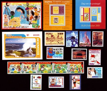Ecuador, Peru, St. Helena, Suriname, Uruguay - Frimærkepakke - Postfrisk
