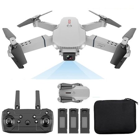 E88 Pro Drone med Kamera til Børn og Voksne, 4k HD Wifi FPV Drone, Foldbar RC Quadcopter til Begyndere, Legetøj Gaver med 3 Batterier