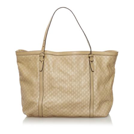 Gucci Vintage, Pre -owned Microguccissima Nice Leather Tote Bag Bruin, Dames, Maat:ONE Size