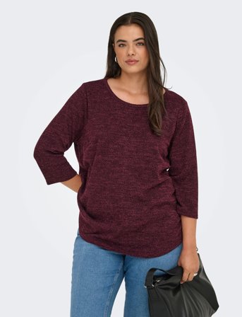 ONLY Carmakoma Carmartha 3/4 Top Jrs - Burgundy - 50-52