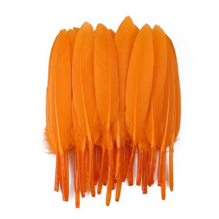 10-15CM Naturlige Gåsefjer til Håndværk 50stk Smykketilbehør Dekoration Farvede Fjer Mintgrøn Dekoration Engros orange