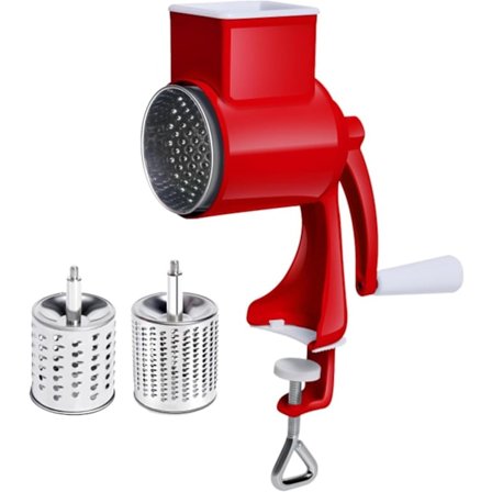 Manuel roterende ostehøvl tromle i rustfrit stål, skæremaskine nøddekværn til køkkenbrug
