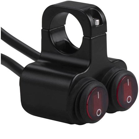 12V Vanntett Motorsykkel ATV Sykkel 22mm 7/8 Tommers Styre Dobbel Kontroll Drep Knapp Bryter Frontlys Fare Brems Tåkelys På Av Brytere