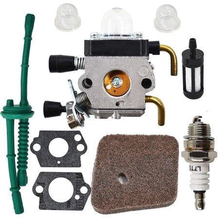 Kaasuttimen korvausosa Stihl Fs38 Fs45 Fs46 Fs55 Km55 Fs85 Trimmeriin, sisältää Ilma- ja polttoainesuodattimen sekä Tiivisteen