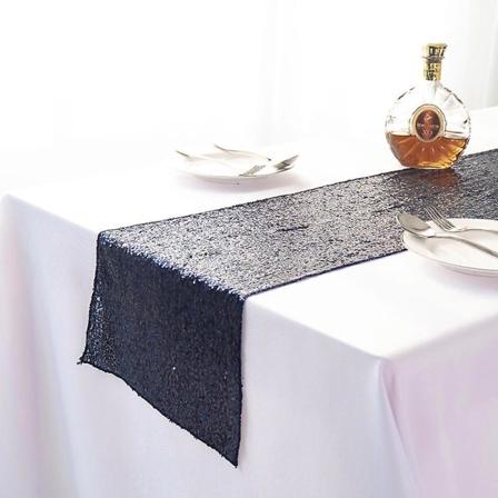 Bordløber "guld Sequin Dug Table Tape" Dark blue 100x150cm