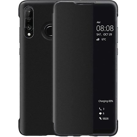 Huawei P30 Lite Etui, Smart View Lærklaff Etui, [Strømsparingsmodus][Full Beskyttelse](p30lite,bla
