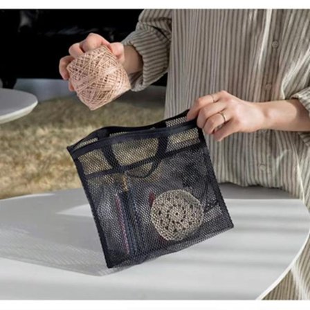 Mesh shower taske Toilet taske SORT