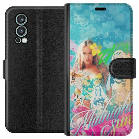 Yhteensopiva Lompakkokotelo OnePlus Nord 2 5G Seikkailumaailma Steve, Creeper ja eläimillä värikkäässä palikkagrafiikassa