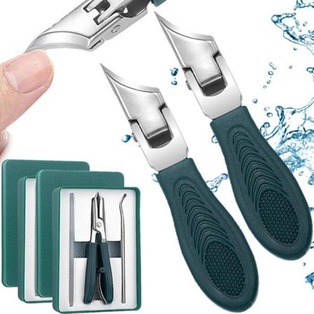 Ørne Næb Negleklippere, Tre Sæt af Ørne Næb Skrå Negleklippere, Skrå Negleklipper til Tykke Negle, Indgroet (2x Grøn)