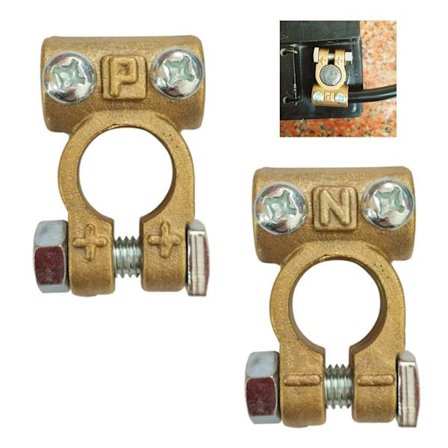 Bilbatteri Terminal Klemmer Batterikabel Terminaler Stik Holdbare Praktiske Messing Batteriklip