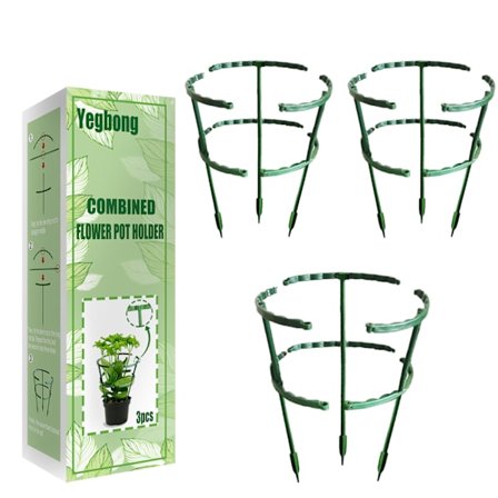 3 stk. Plante Støtte Plante Stager Halvrund Plante Støtte Ring Gar