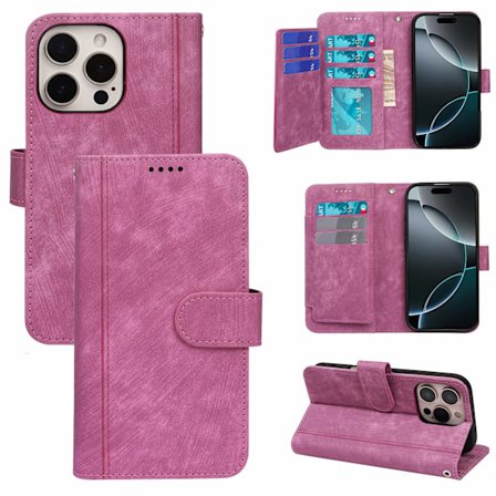 Fodral för iPhone 7 Plus/8 Plus Rosröd Vind och Moln Återkomst Nio Kort Bältes Magnetisk Sug B