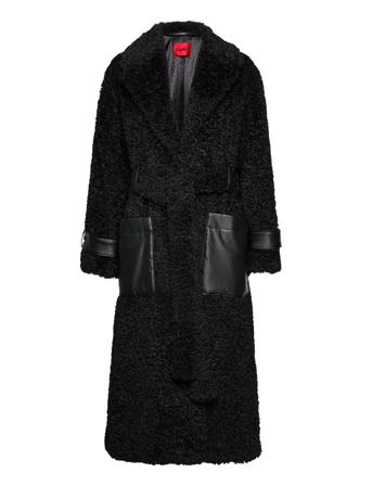Mivena-1 Outerwear Coats Winter Coats Sort HUGO