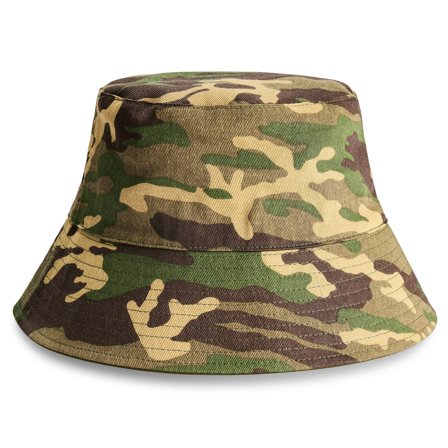 Lacuna | Wendbarer Fischerhut in Armeegrün und Camouflage für Männer - Bucket Hats