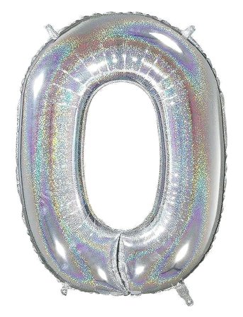 IPK Number Foil 0 Hologram Silver 70 Cm Silver