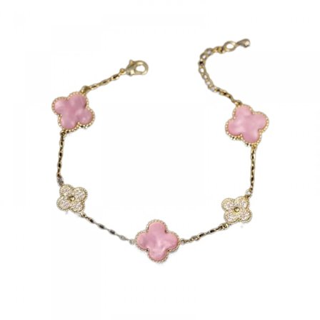 Firkløver Armbånd til Kvinder Rustfrit Stål Lykke 4-Kløver Led Armbånd Håndled Dangle Smykker til Mor og Datter