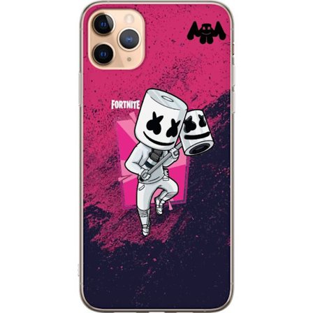 Yhteensopiva Puhelinkuori Apple iPhone 11 Pro Max Fortnite Marshmello hahmo valkea puku vaaleanpunainen taustakuva Fortnite DJ pelisuunnittelu suositt
