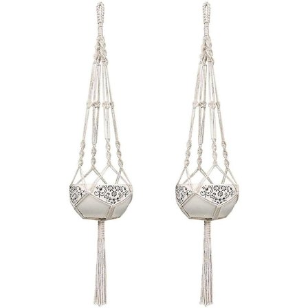 2 stk Hengekurv Tau Plante Henger Makrame Hengekurv Plante Henger Bomulls Blomst Potte