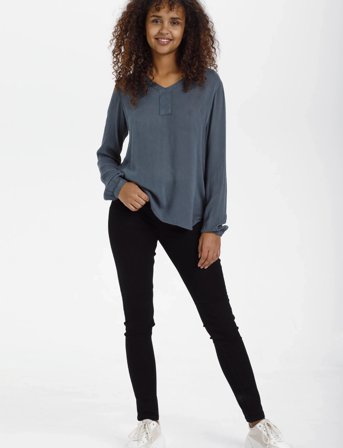 Kaffe Amber Blouse Ls - Blue - 46