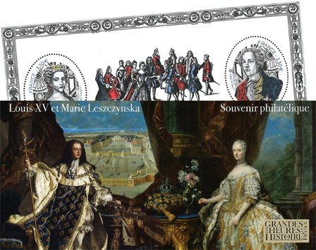 Frankrig - Louis XV og Marie - Postfrisk miniark i folder