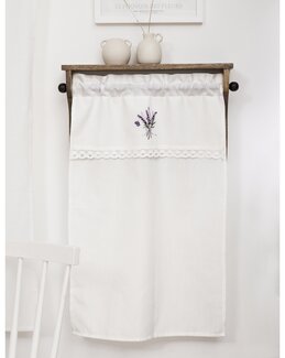 Paradehåndklæde Lavendel med broderi Hvid