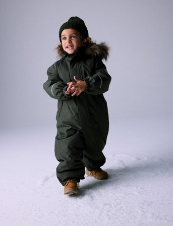 name it Nmmsnow10 Suit Melange Fo - Khaki green - 80