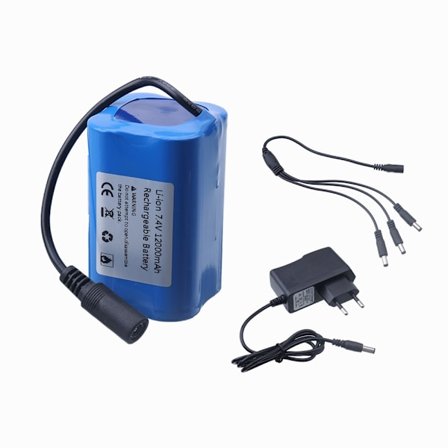 7,4V 12000mAh batteri med USB-oplader til T188 T888 2011-5 V007 C18 H18 Fjernbetjening RC Fishing Bait Boat Reservebatteridele