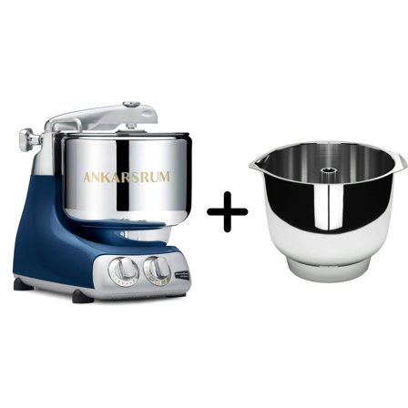 Ankarsrum AKM 6230 köksmaskin + Assistent Original vispskål, ocean blue | Köksmaskiner > Köksassistenter | Bagaren och Kocken